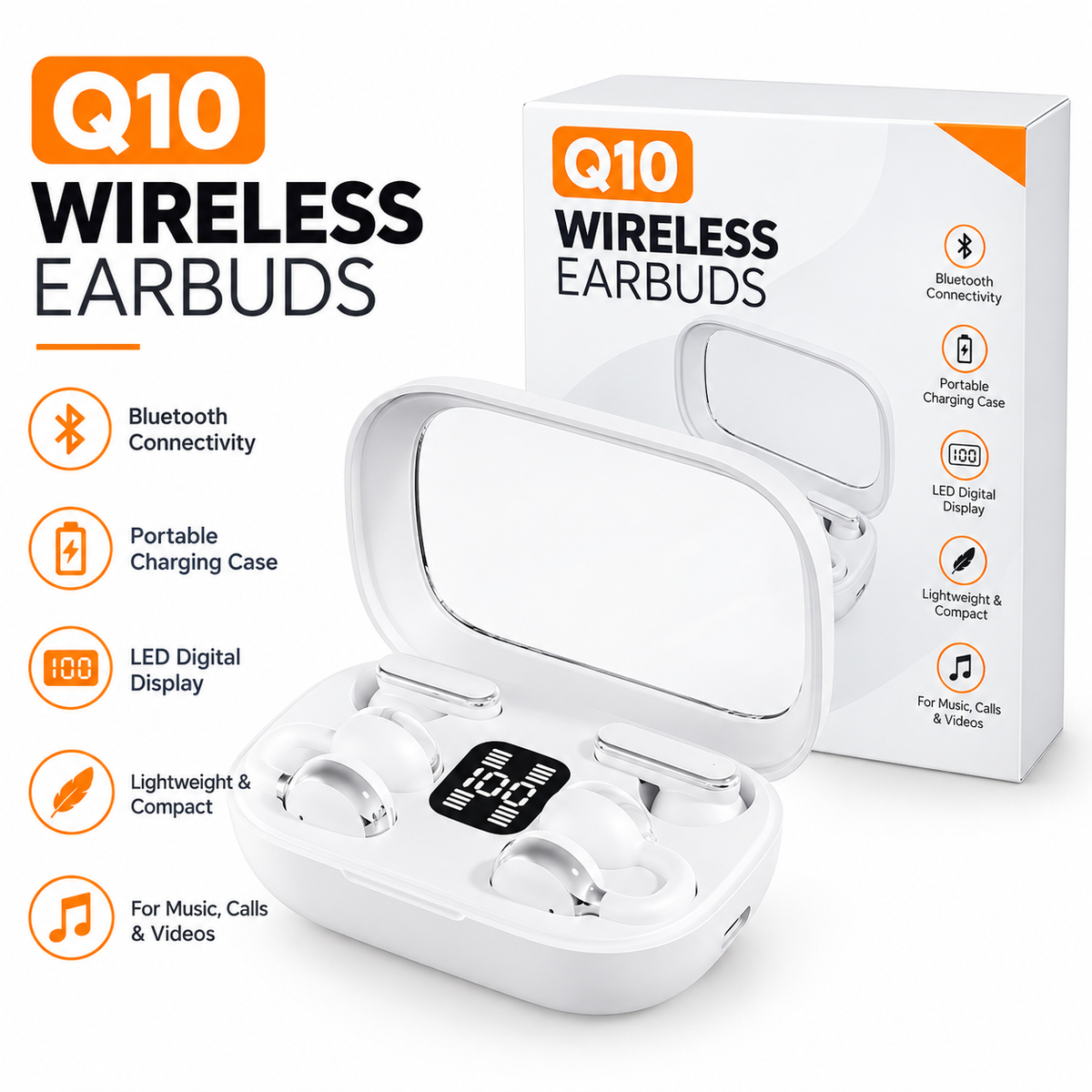 2 in 1 Q10 Wireless Earbuds